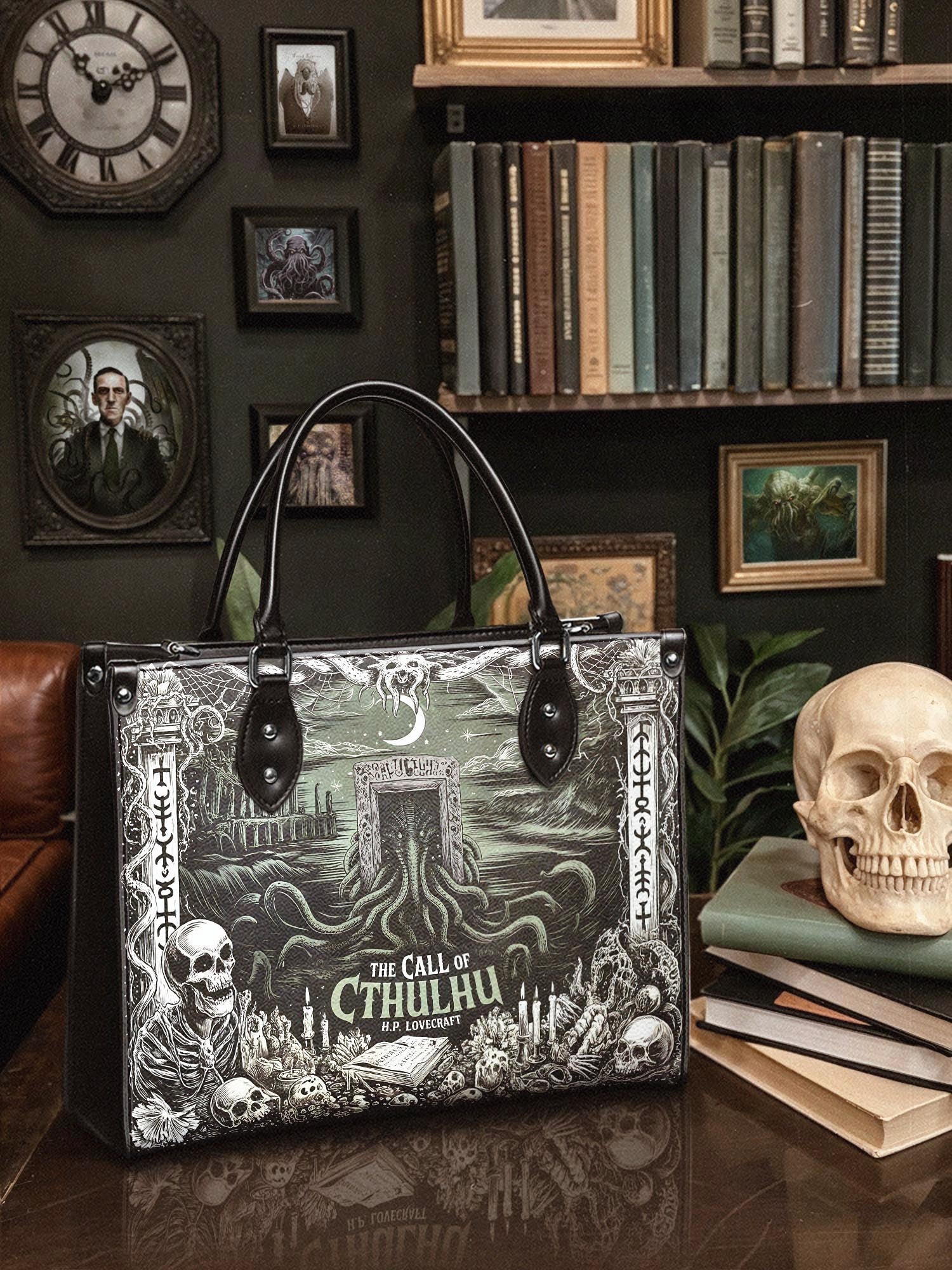 "The Call Of Cthulhu" - Black Interior - Leather Handbag