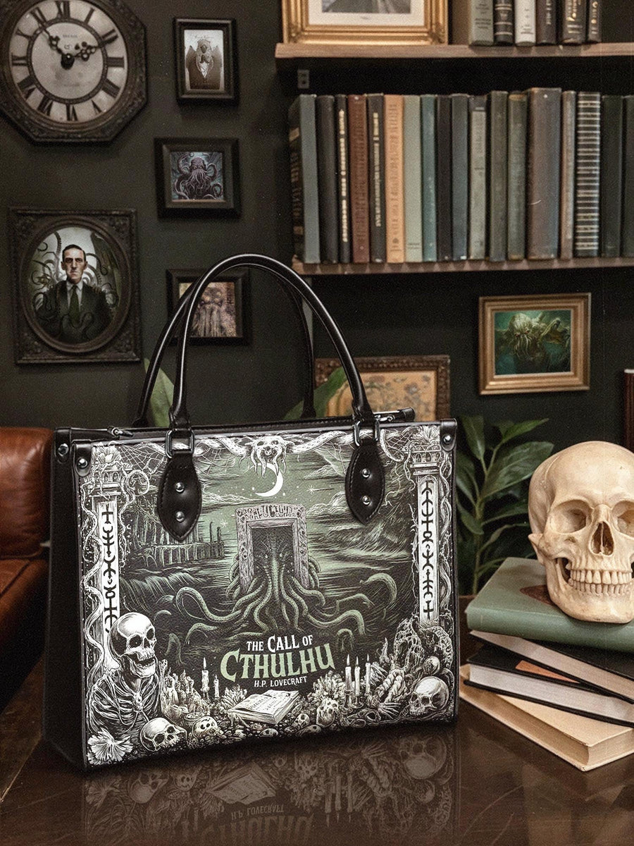 "The Call Of Cthulhu" - Black Interior - Leather Handbag