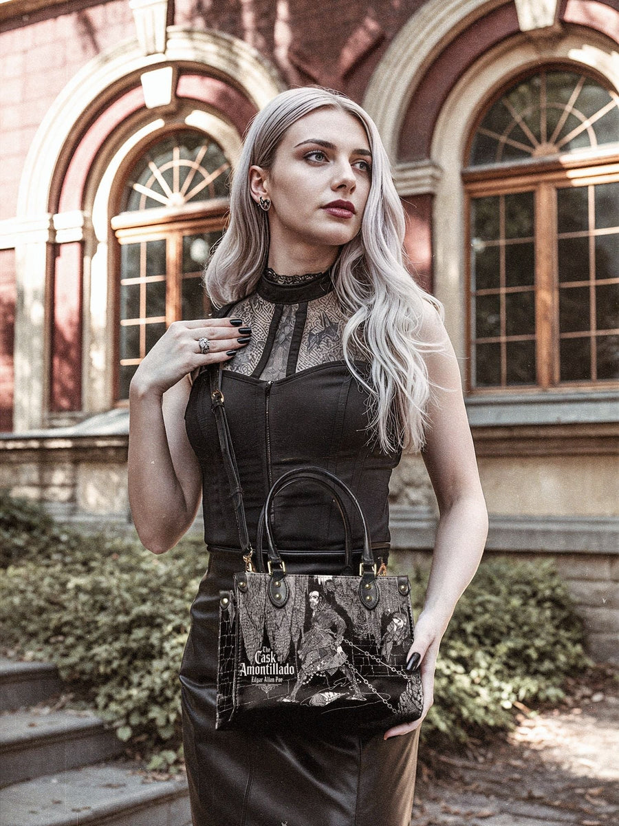 "The Cask Of Amontillado" Small Leather Handbag