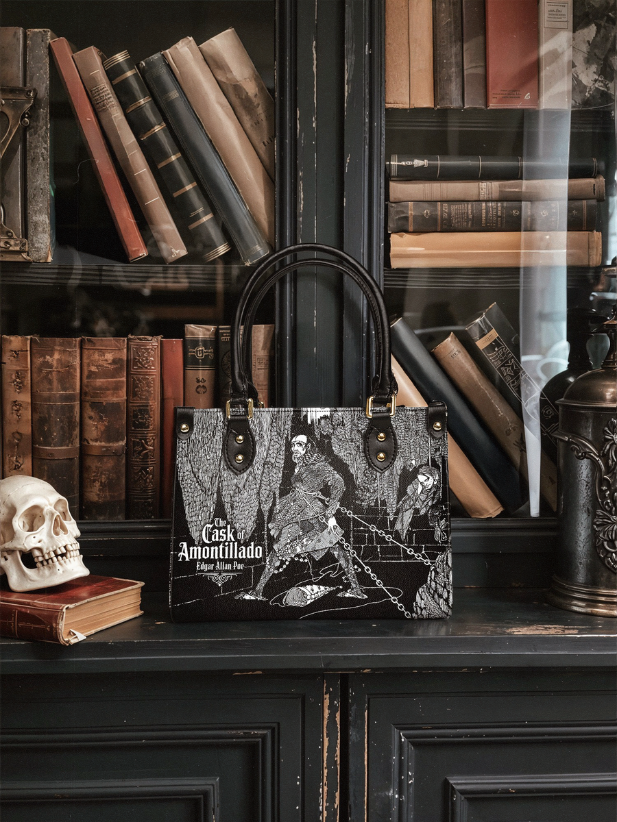"The Cask Of Amontillado" Small Leather Handbag