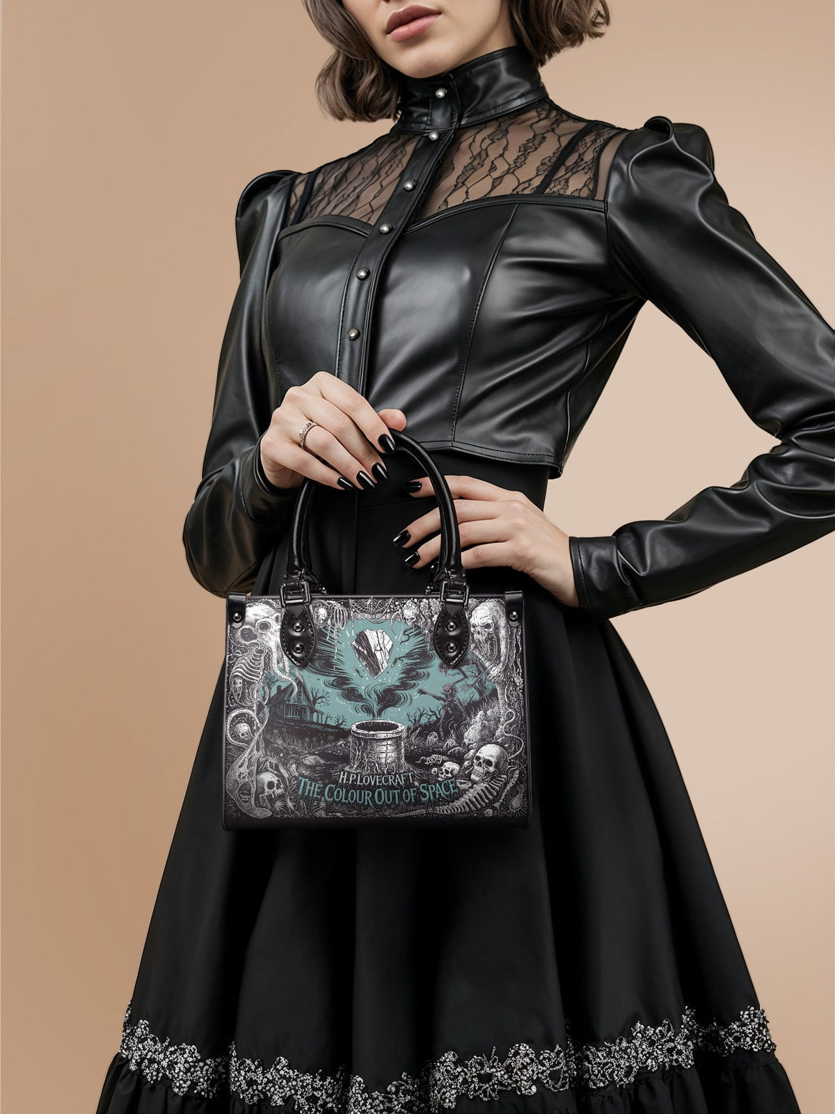 "The Colour Out Of Space" - Black Interior - Small Leather Handbag