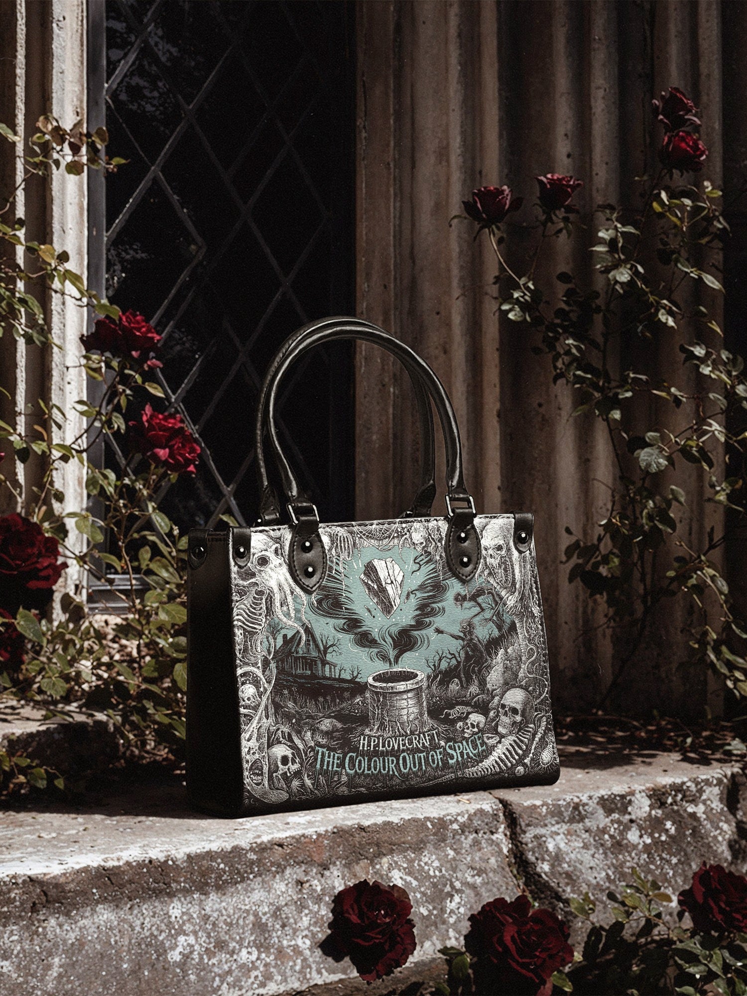 "The Colour Out Of Space" - Black Interior - Small Leather Handbag