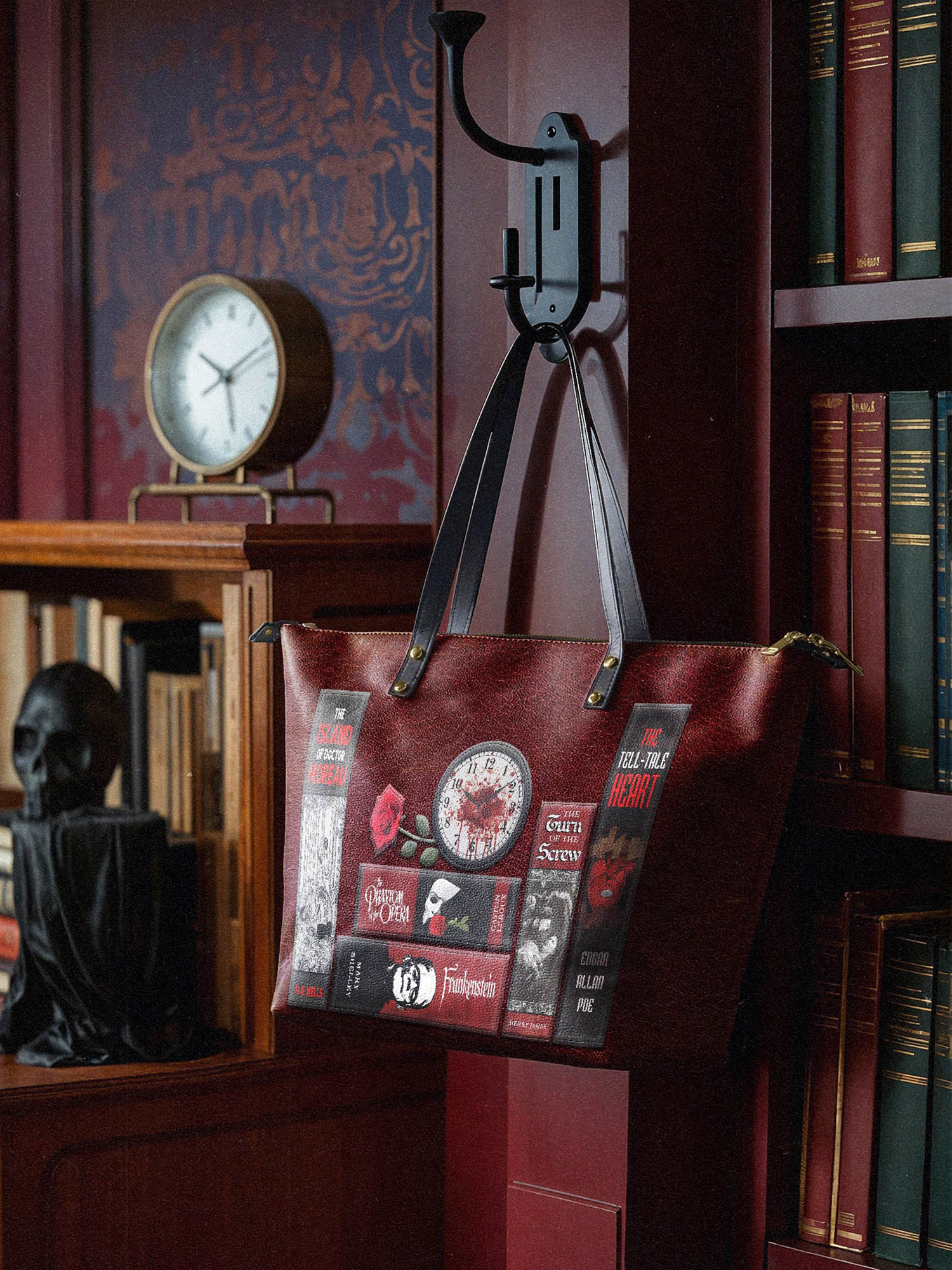 "The Crimson Codex" Leather Tote Bag