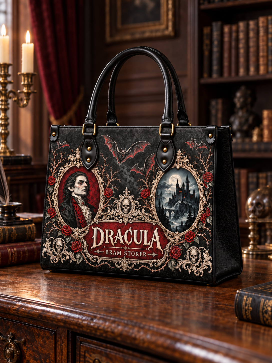"The Dracula" - Black Interior - Leather Handbag