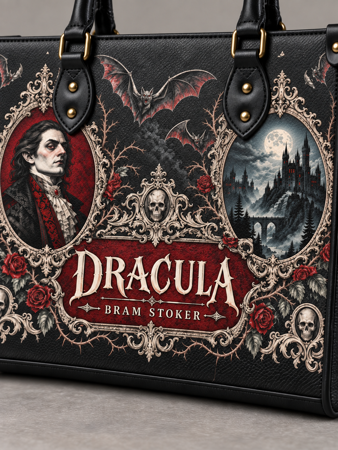 "The Dracula" - Black Interior - Leather Handbag