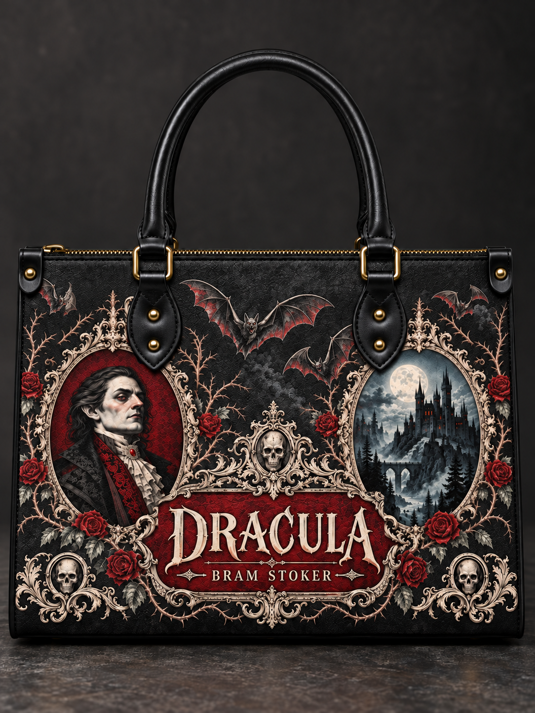 "The Dracula" - Black Interior - Leather Handbag