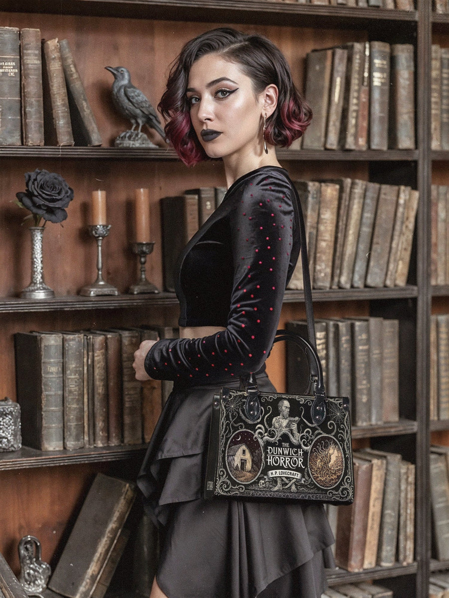 "The Dunwich Horror" - Black Interior - Small Leather Handbag