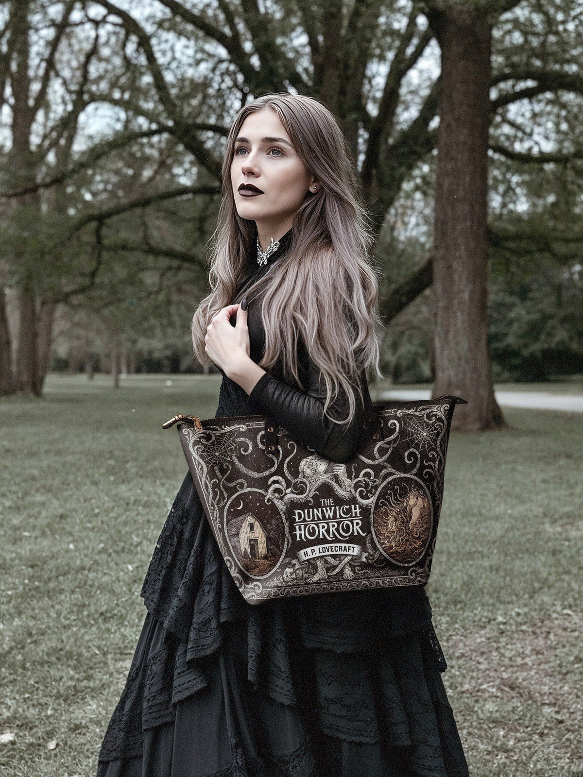 "The Dunwich Horror" Leather Tote Bag