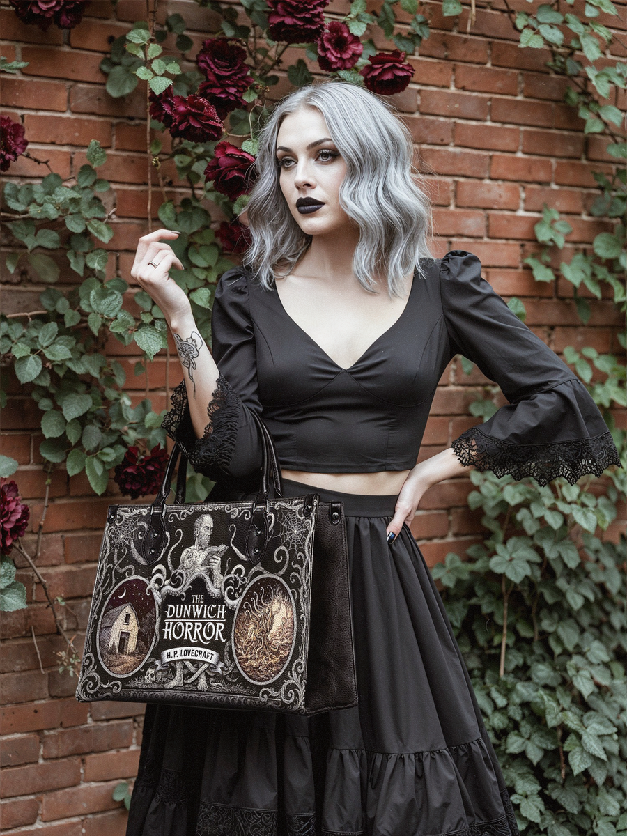 "The Dunwich Horror" - Black Interior - Leather Handbag