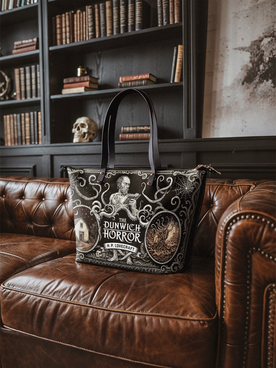 "The Dunwich Horror" Leather Tote Bag