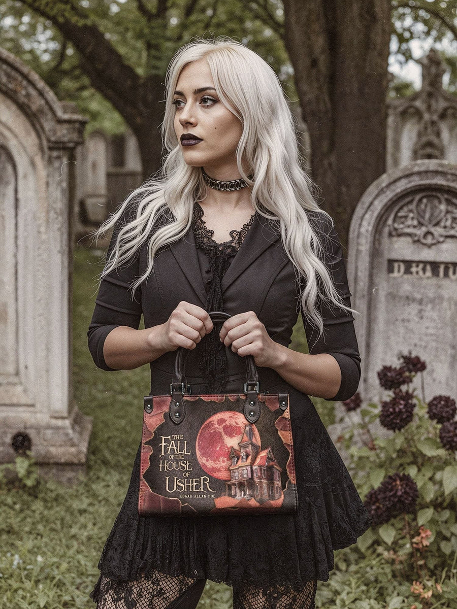 "The Fall Of The House Of Usher" - Black Interior - Small Leather Handbag