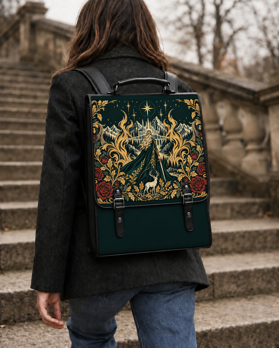 "The Fire Queen" White Stag Leather Backpack