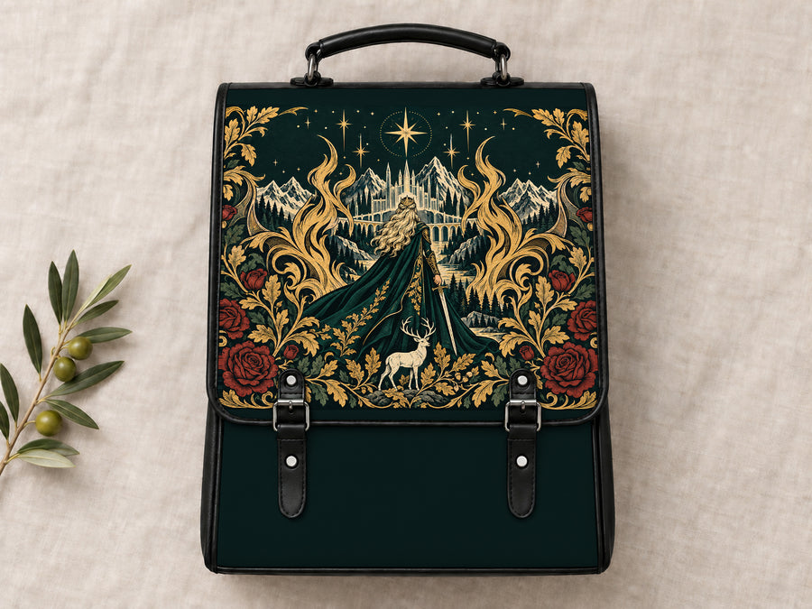 "The Fire Queen" White Stag Leather Backpack