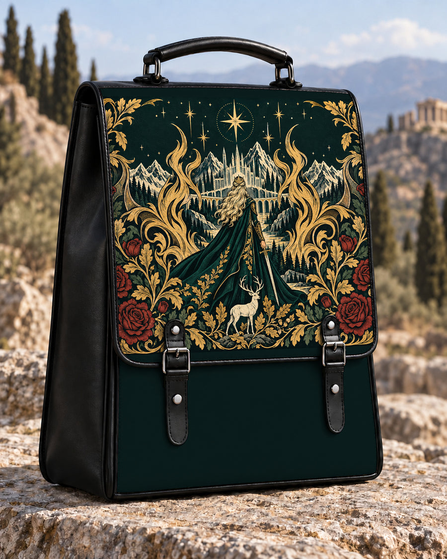 "The Fire Queen" White Stag Leather Backpack