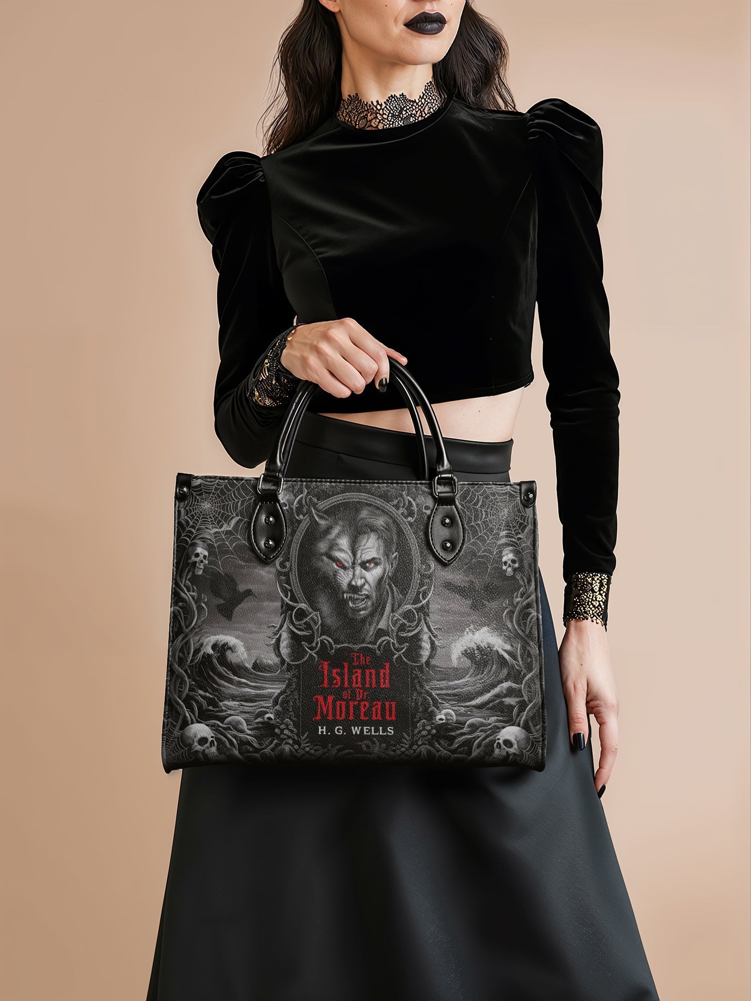"The Island Of Dr Moreau" - Black Interior - Leather Handbag