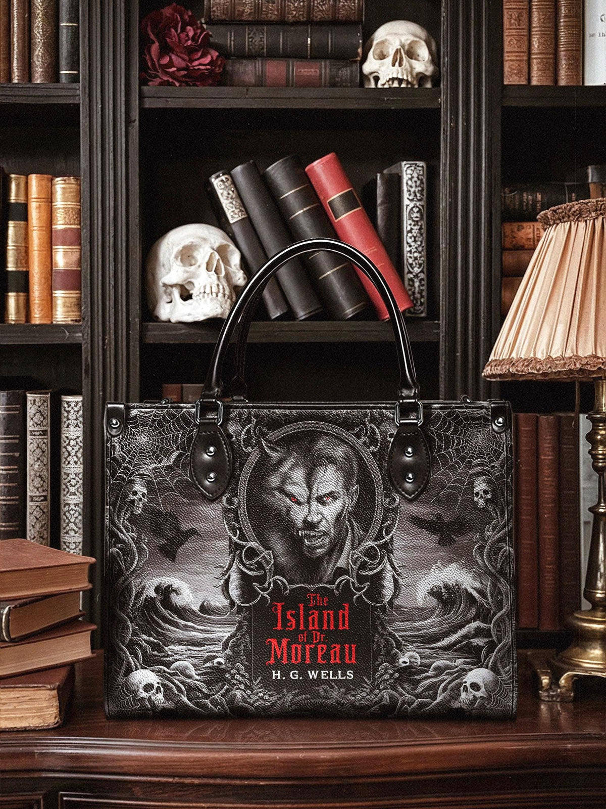 "The Island Of Dr Moreau" - Black Interior - Leather Handbag