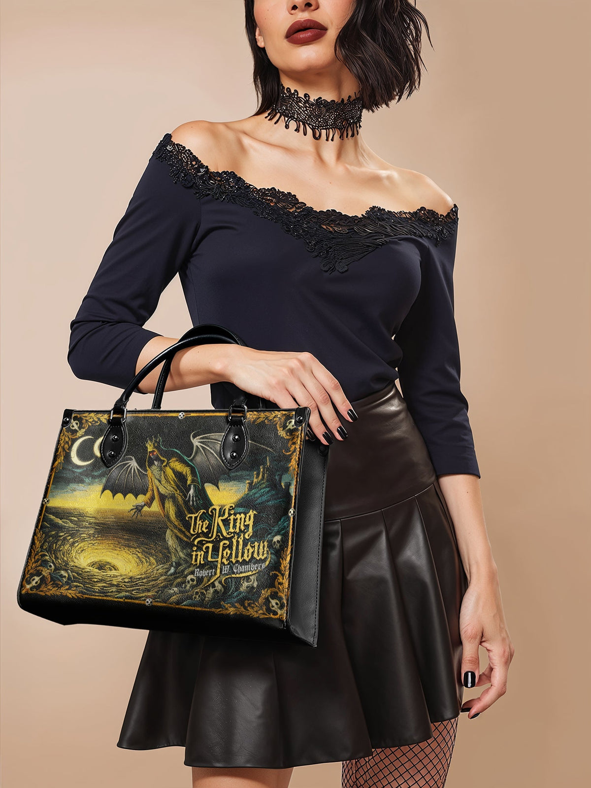 "The King In Yellow" - Black Interior - Leather Handbag