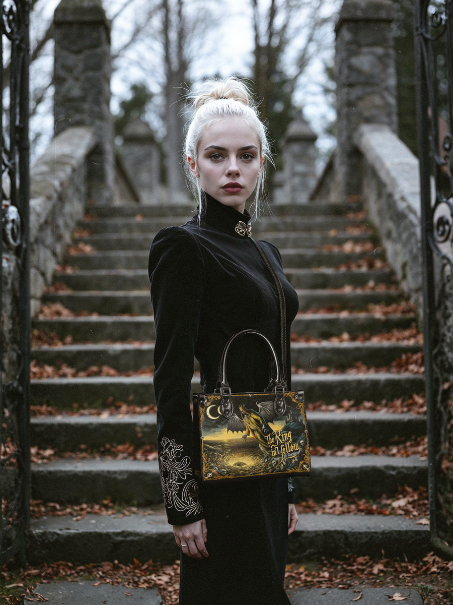 "The King In Yellow" - Black Interior - Small Leather Handbag