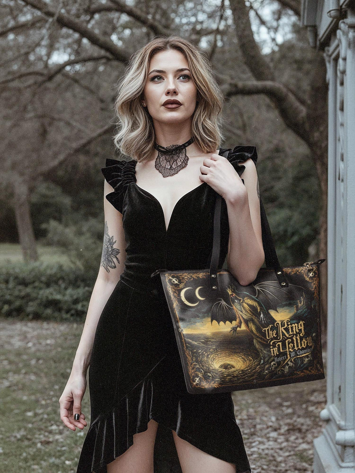 "The King In Yellow" Leather Tote Bag