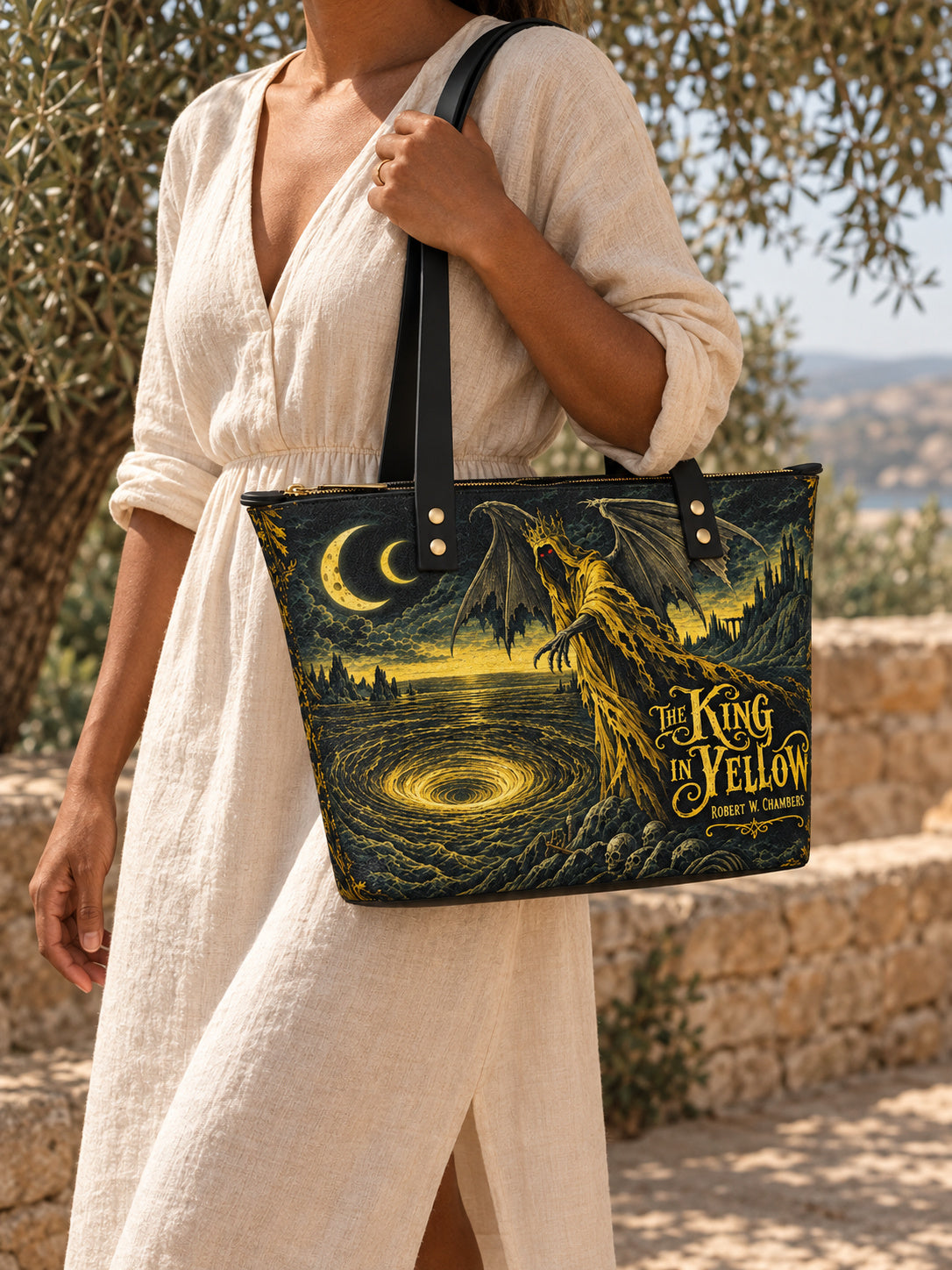 "The King In Yellow" Leather Tote Bag