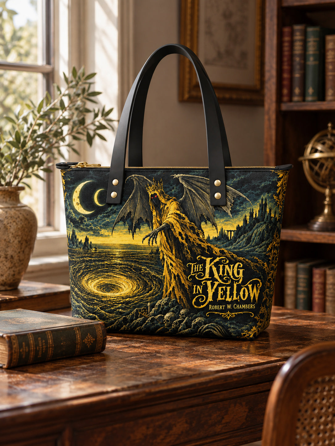 "The King In Yellow" Leather Tote Bag