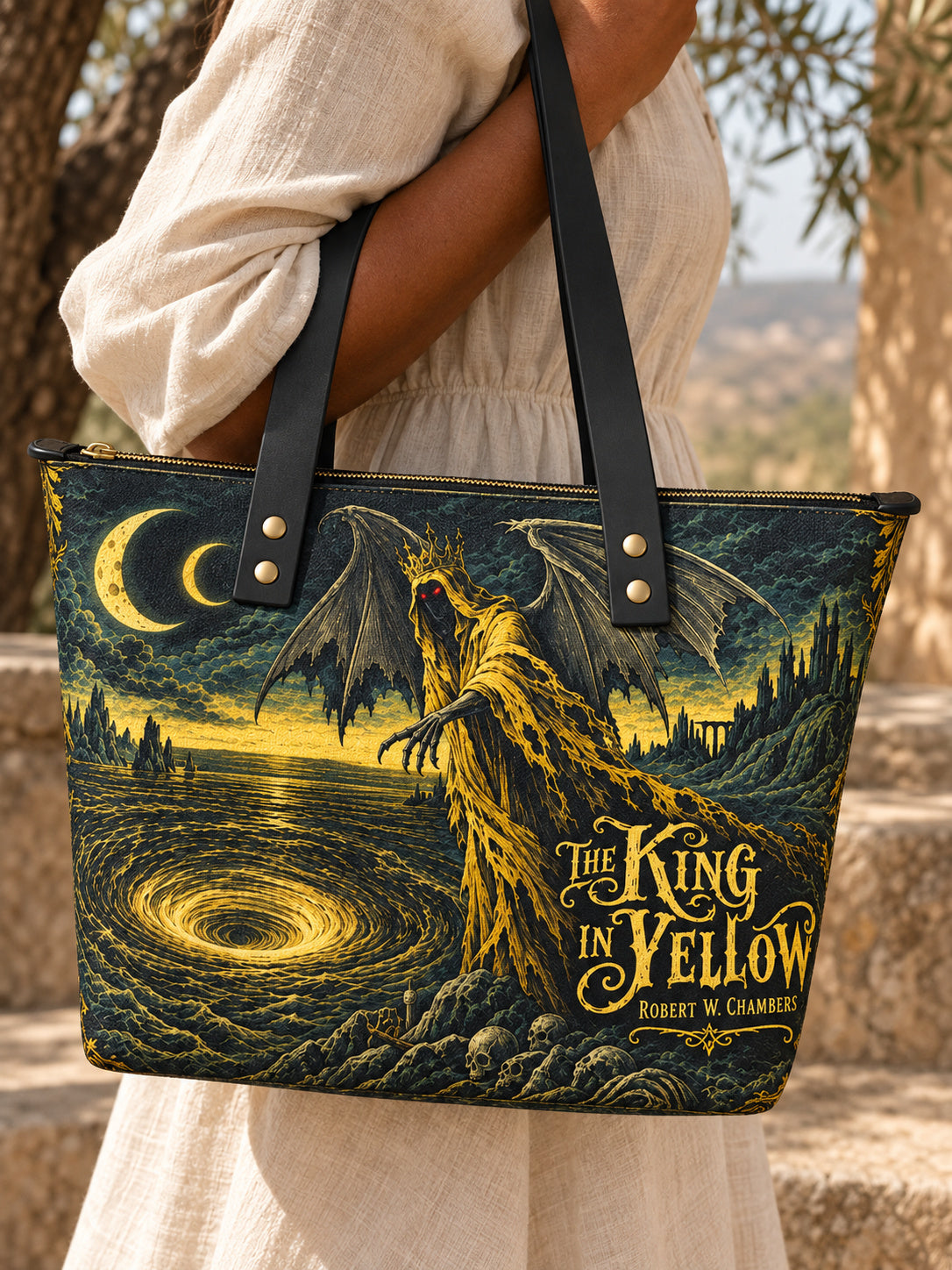 "The King In Yellow" Leather Tote Bag