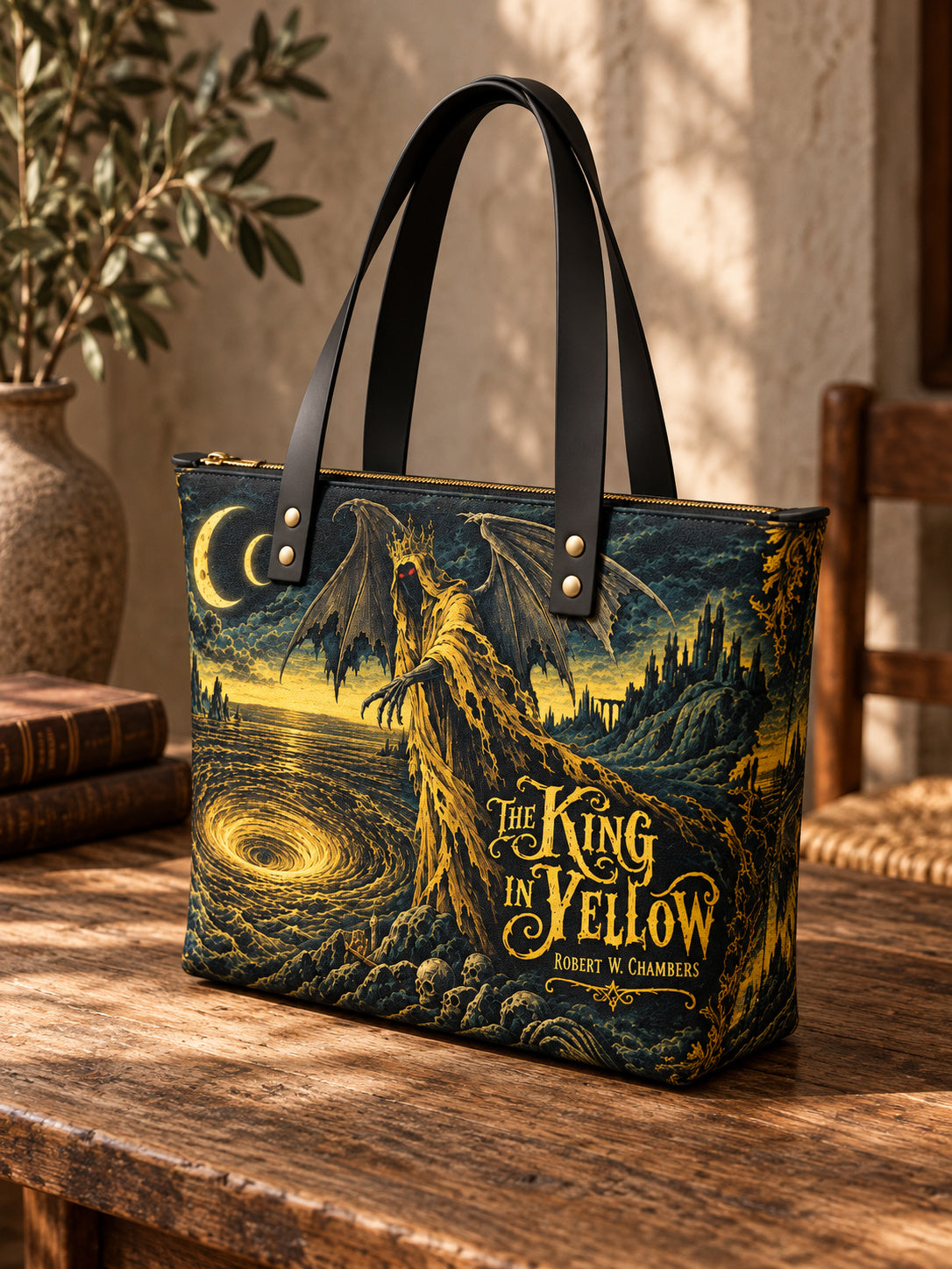 "The King In Yellow" Leather Tote Bag