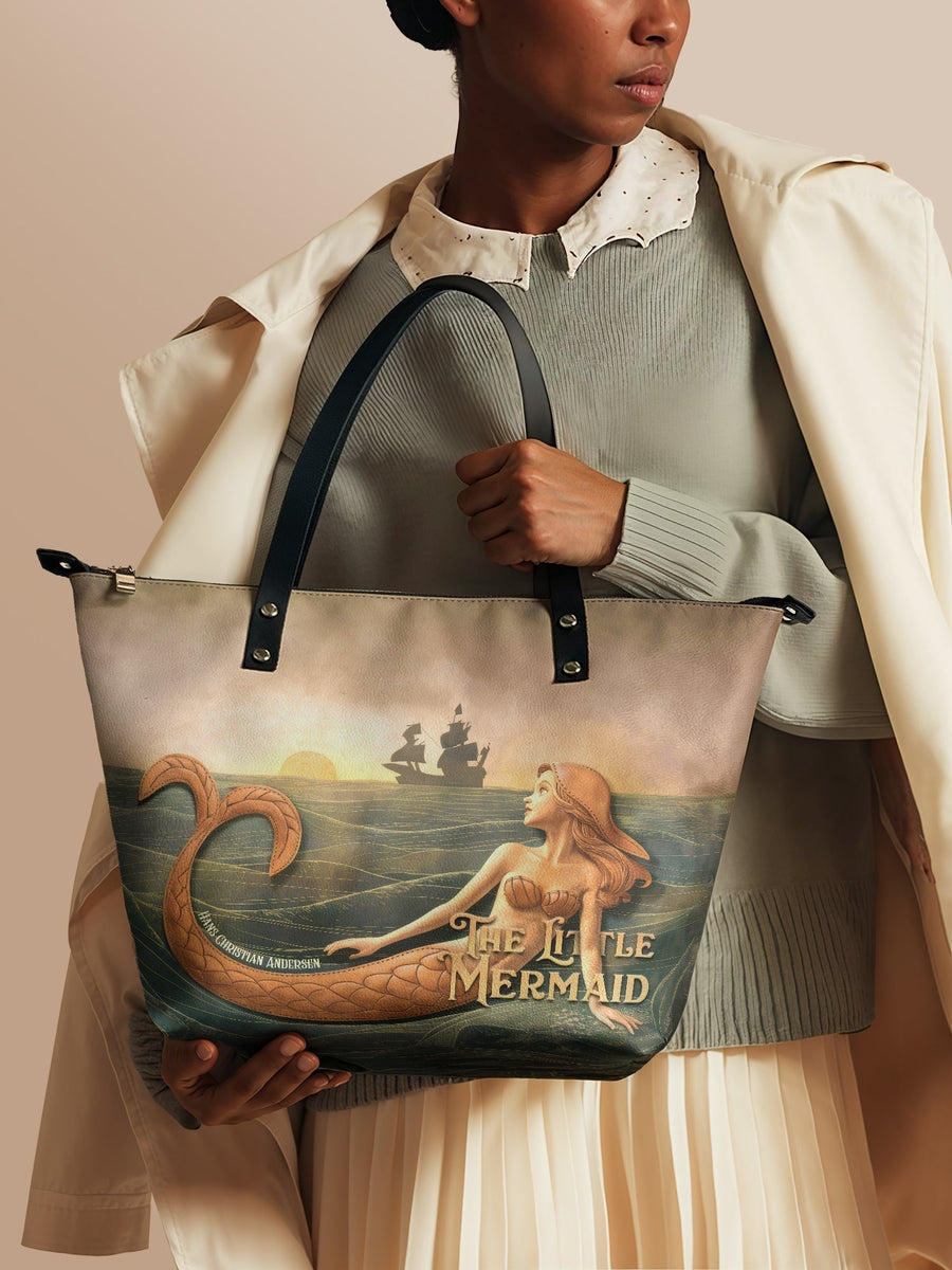 "Mermaid’s Sacrifice" Leather Tote Bag