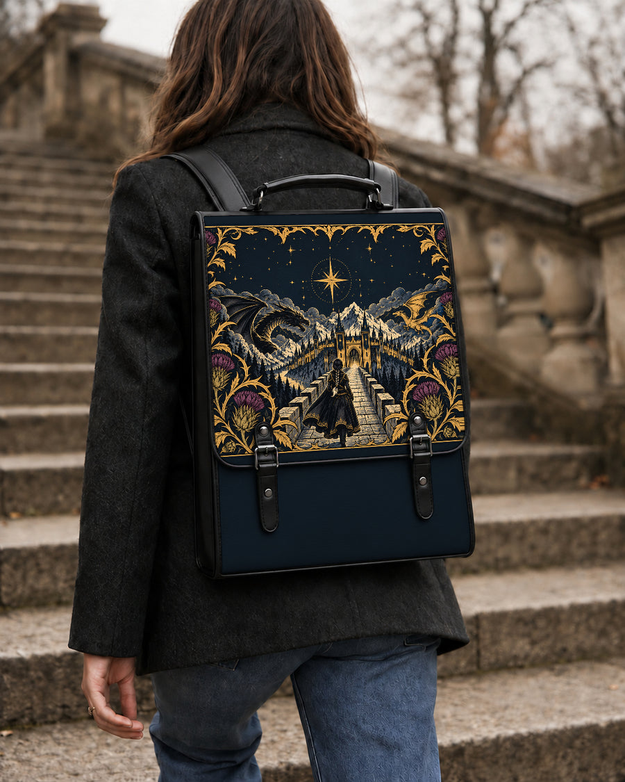 "The Parapet" Starlit Dragons Leather Backpack