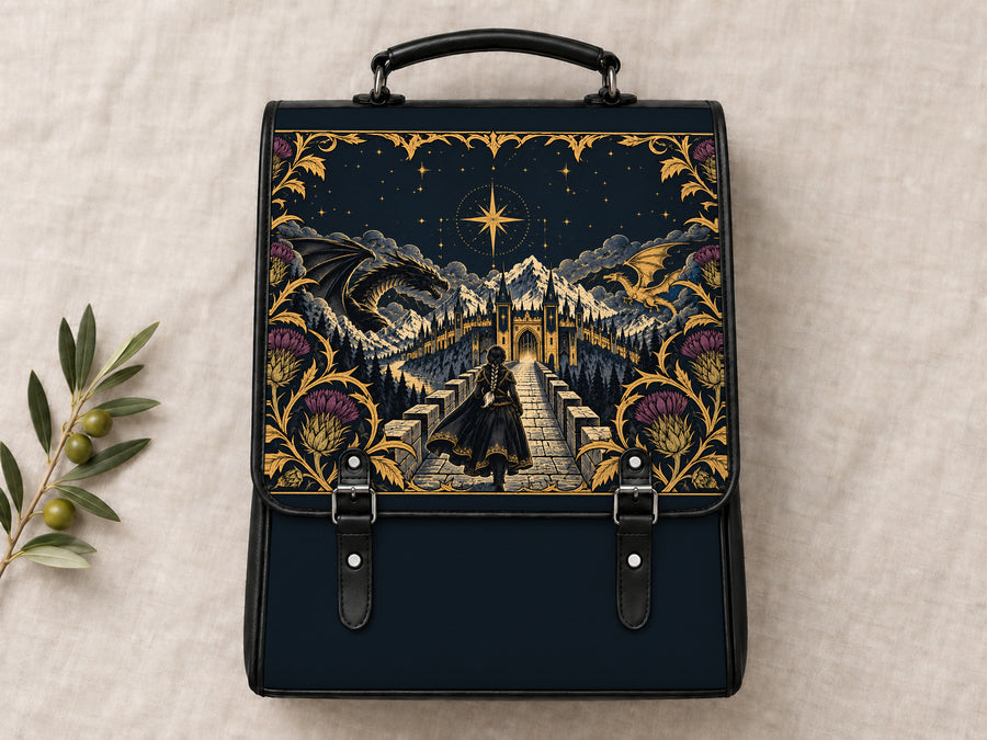 "The Parapet" Starlit Dragons Leather Backpack