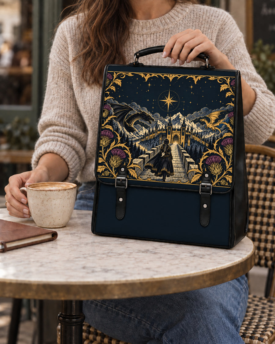 "The Parapet" Starlit Dragons Leather Backpack