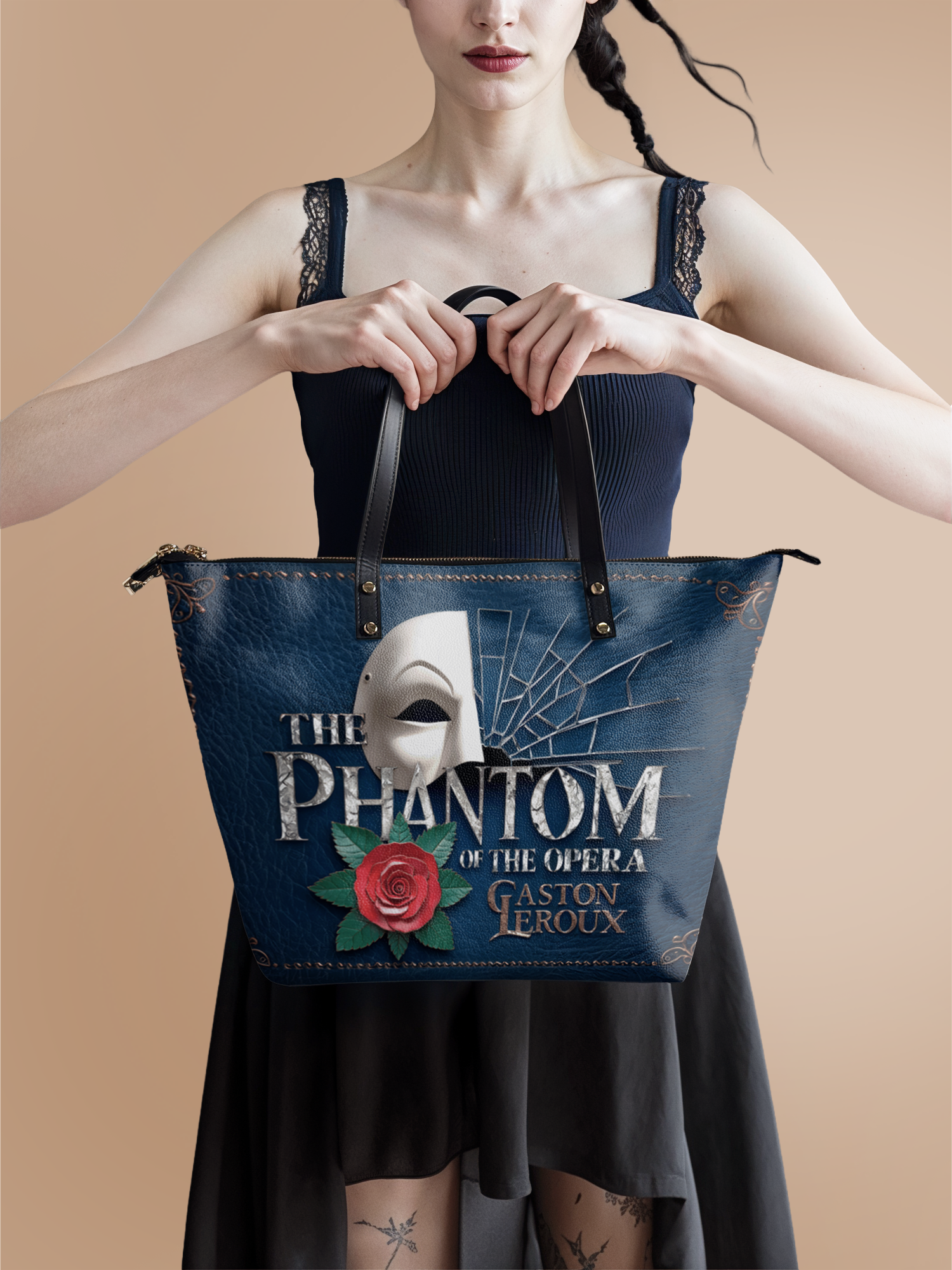 "The Phantom Of The Opera" Leather Tote Bag