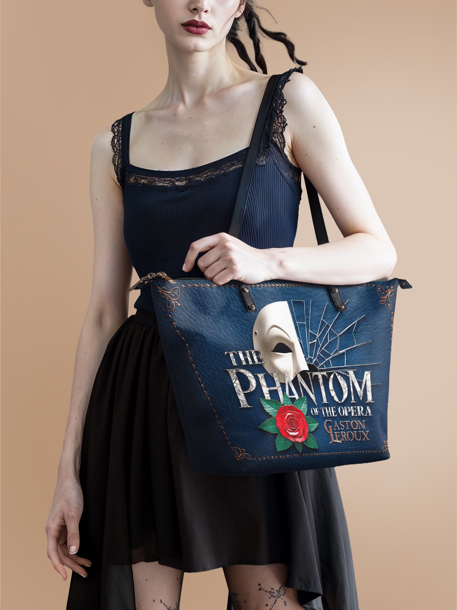 "The Phantom Of The Opera" Leather Tote Bag