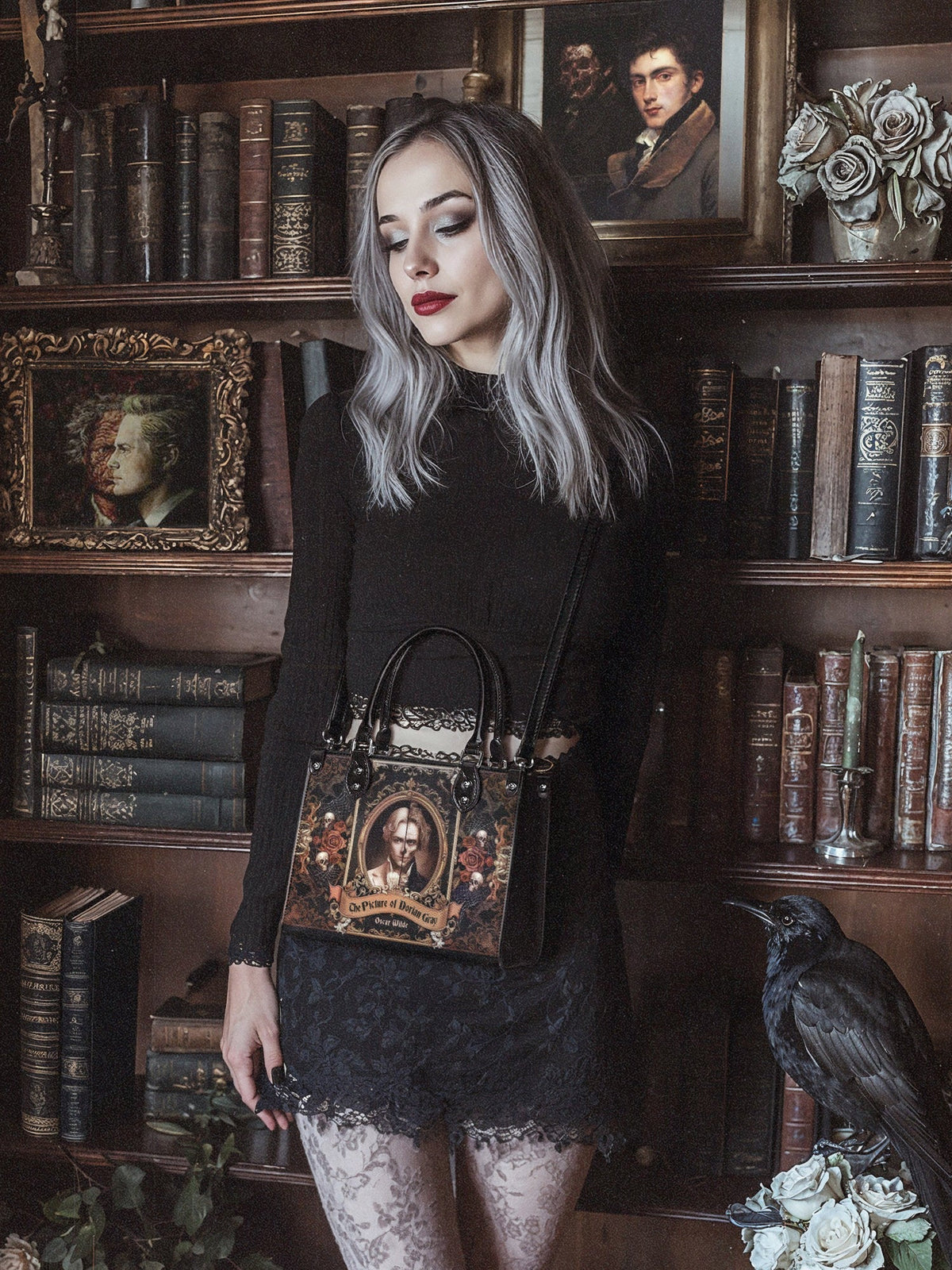 "The Picture Of Dorian Gray" - Black Interior - Small Leather Handbag