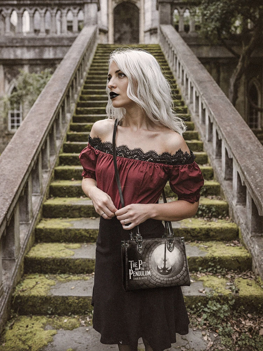 "The Pit And The Pendulum" - Black Interior - Small Leather Handbag