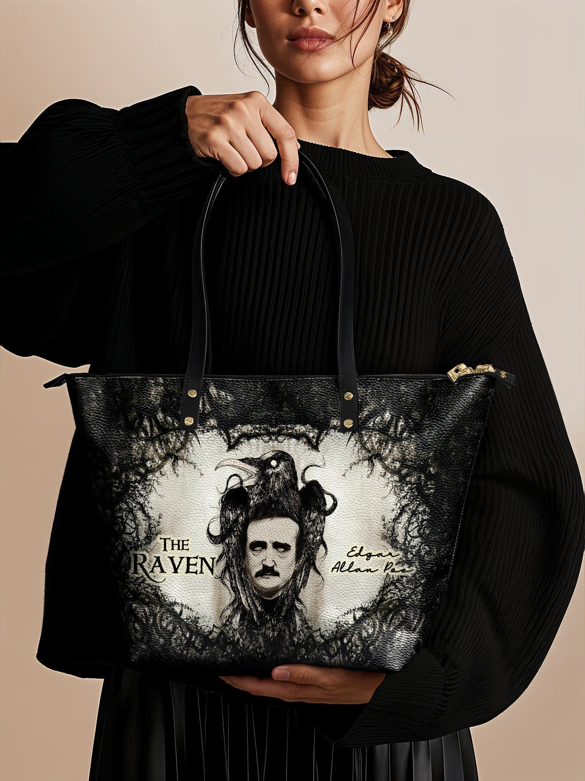 "The Raven" Leather Tote Bag
