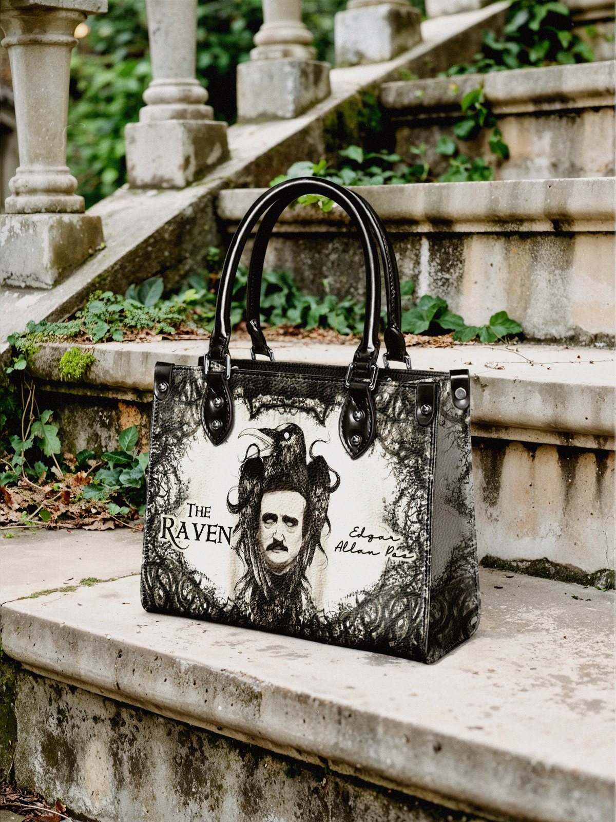 "The Raven" - Black Interior - Small Leather Handbag