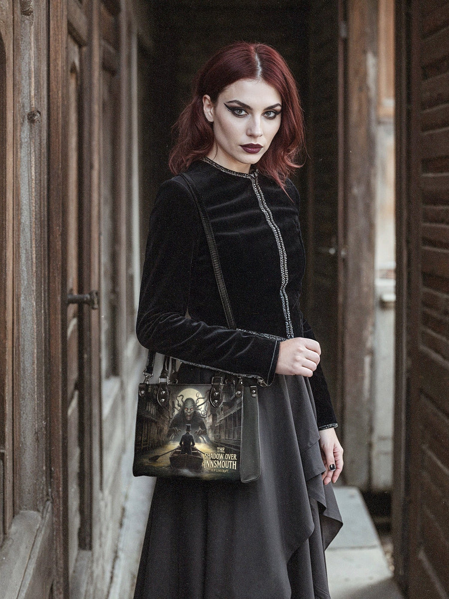 "The Shadow Over Innsmouth" - Black Interior - Small Leather Handbag