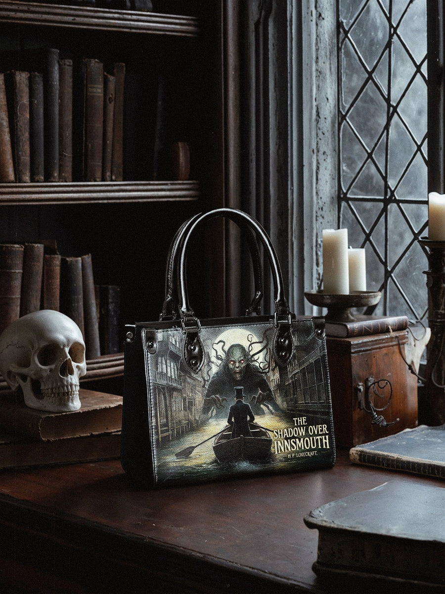 "The Shadow Over Innsmouth" - Black Interior - Small Leather Handbag