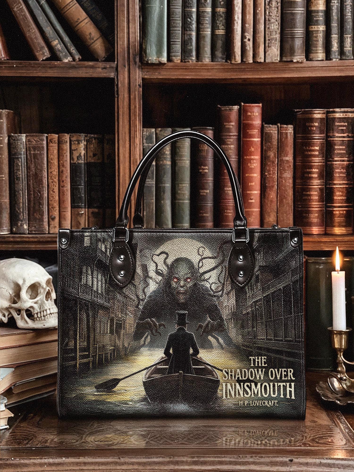 "The Shadow Over Innsmouth" - Black Interior - Leather Handbag