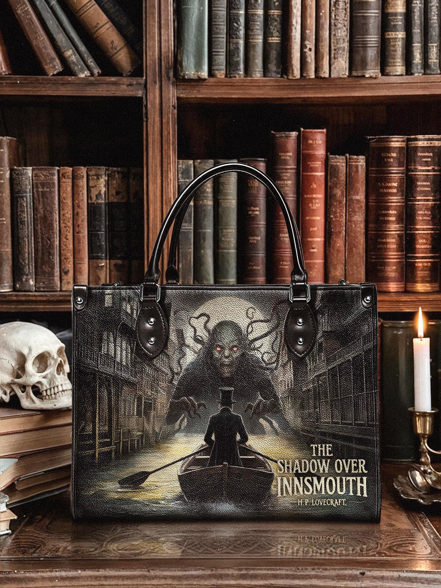 "The Shadow Over Innsmouth" - Black Interior - Leather Handbag