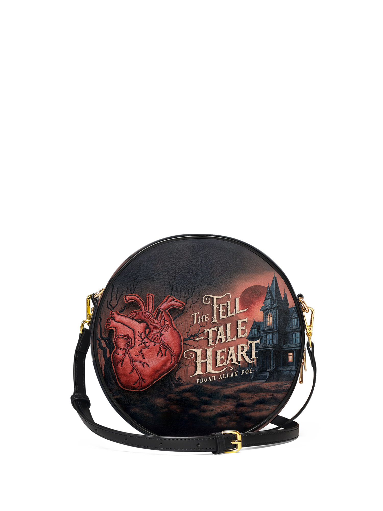 "The Tell-Tale Heart" Circle Crossbody Bag