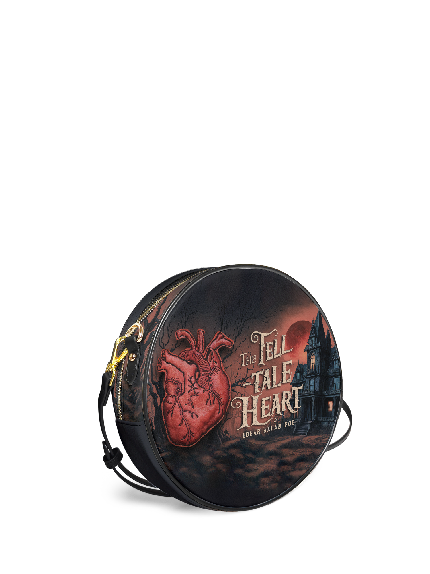 "The Tell-Tale Heart" Circle Crossbody Bag