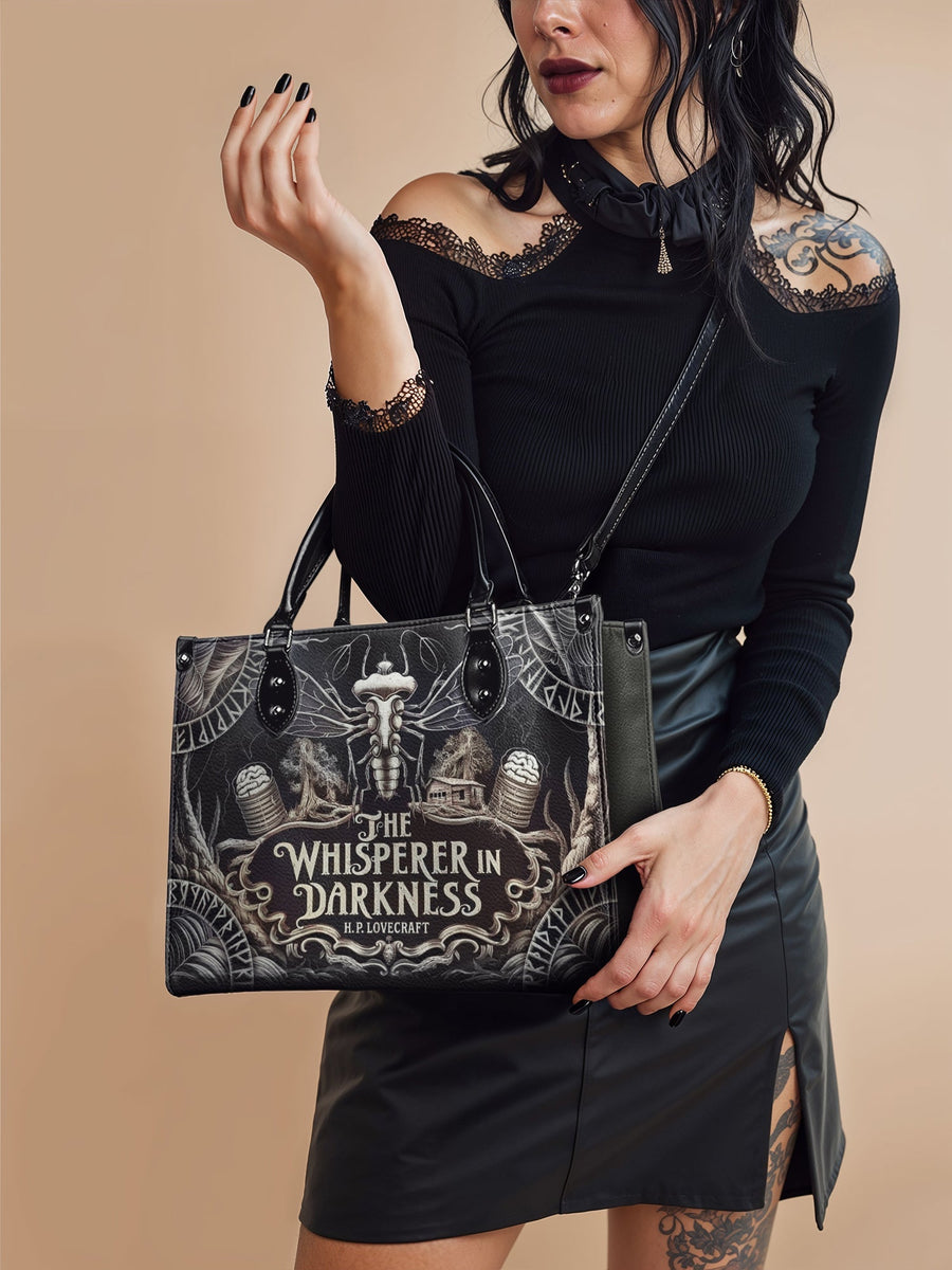 "The Whisperer In Darkness" - Black Interior - Leather Handbag