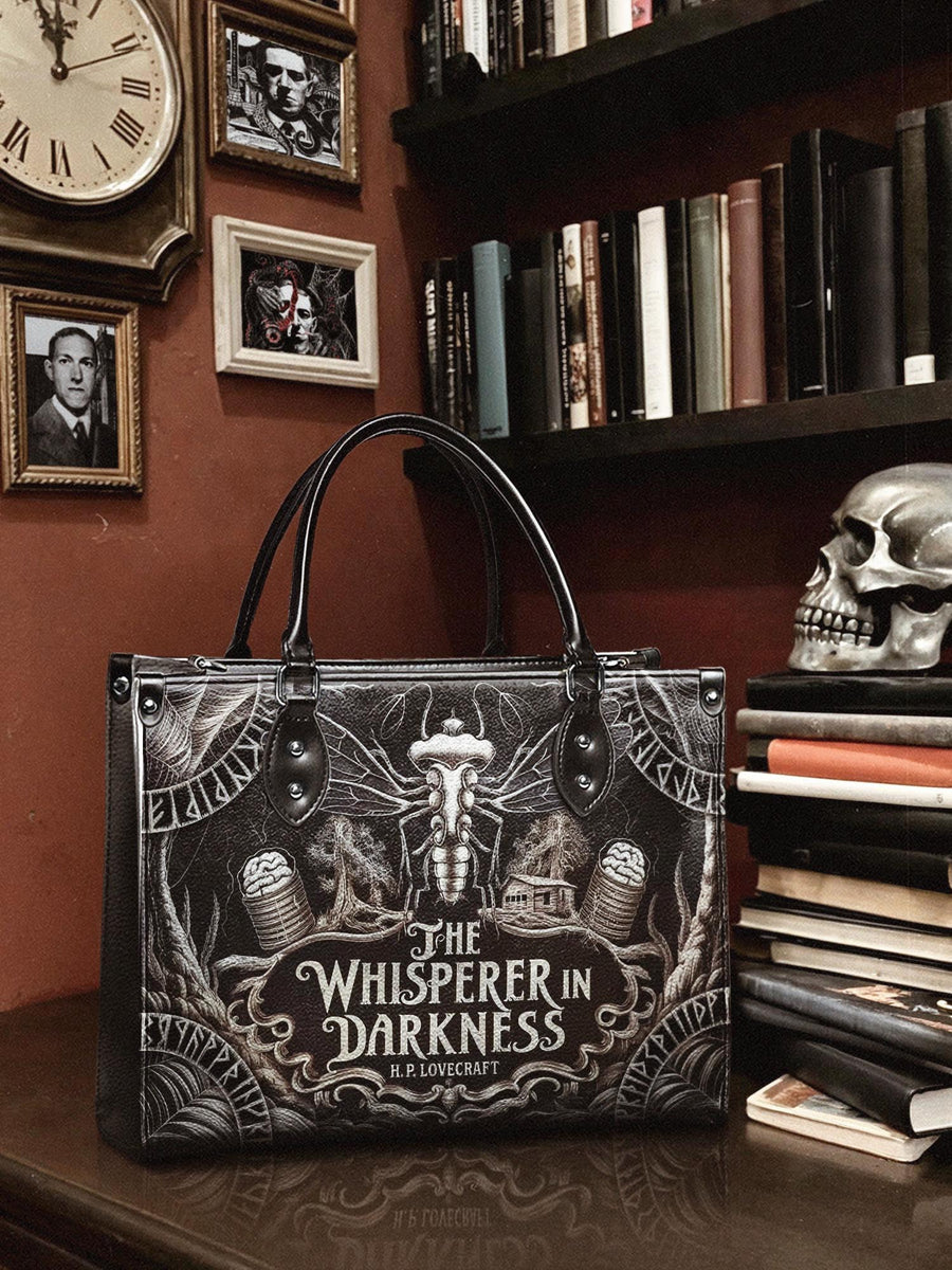 "The Whisperer In Darkness" - Black Interior - Leather Handbag