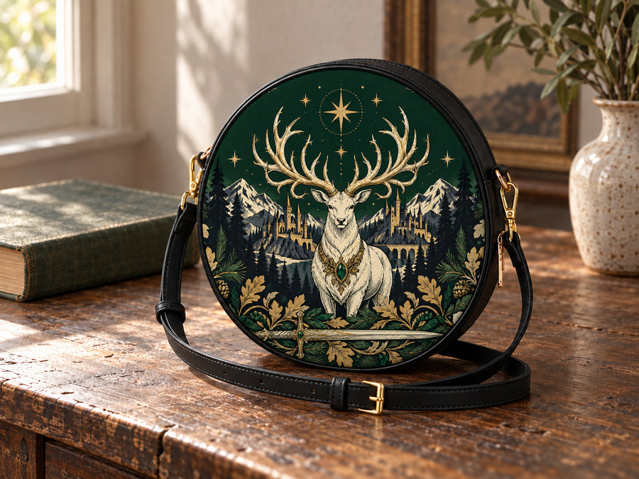 "The White Stag" Northern Court Circle Crossbody Bag