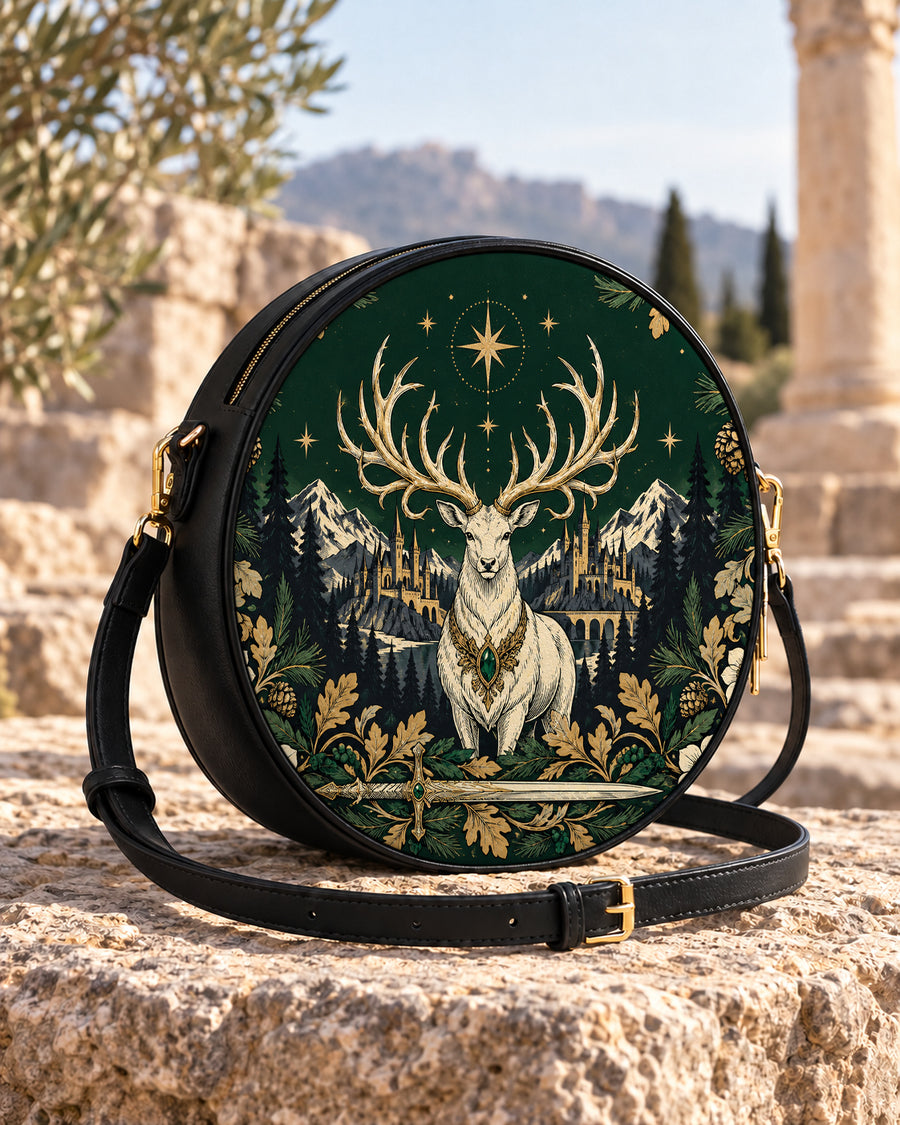 "The White Stag" Northern Court Circle Crossbody Bag