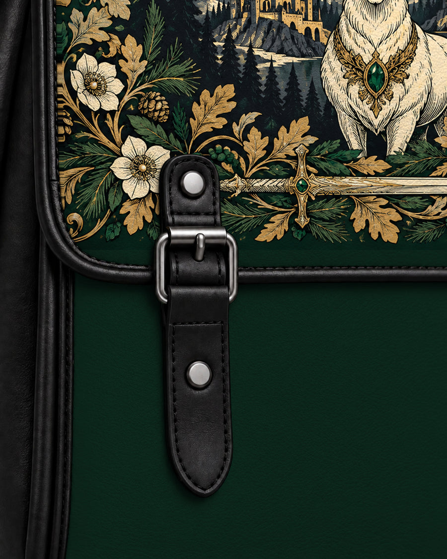 "The White Stag" Northern Court Leather Backpack