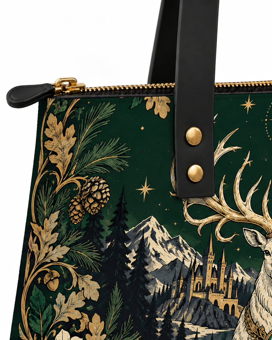 "The White Stag" Northern Court Leather Tote Bag