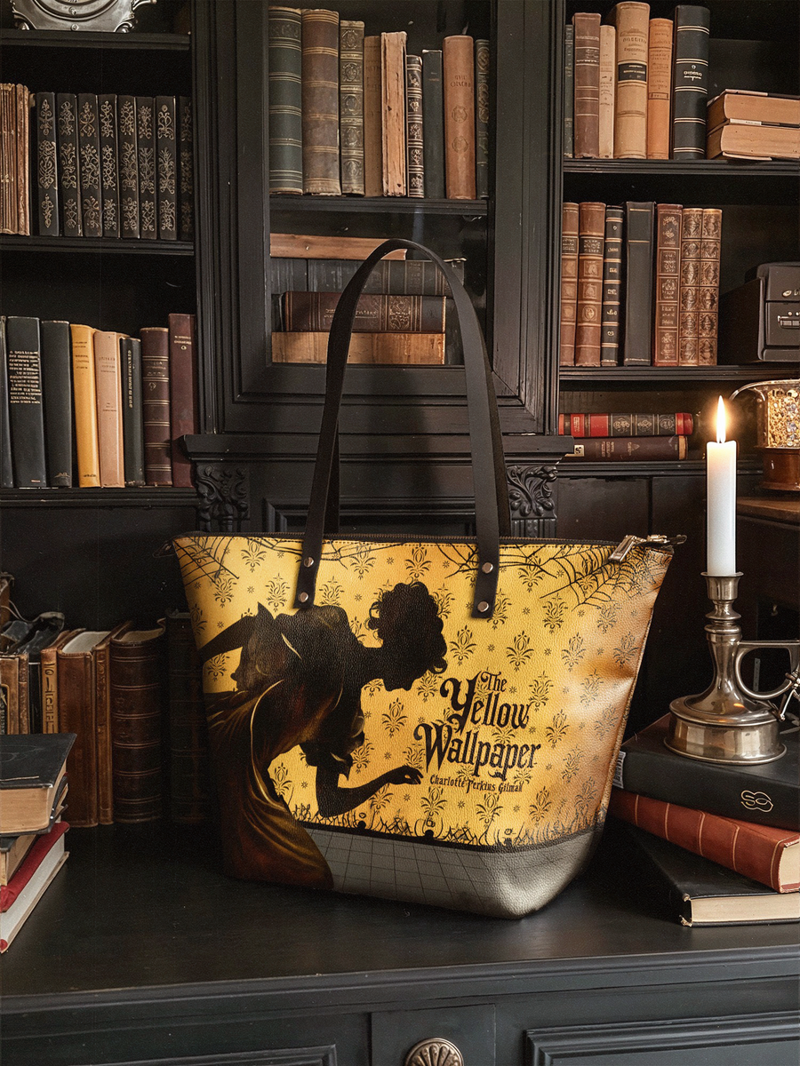 "The Yellow Wallpaper" Leather Tote Bag